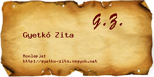 Gyetkó Zita névjegykártya