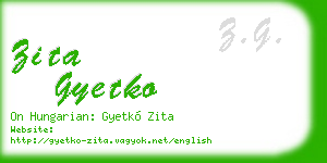 zita gyetko business card